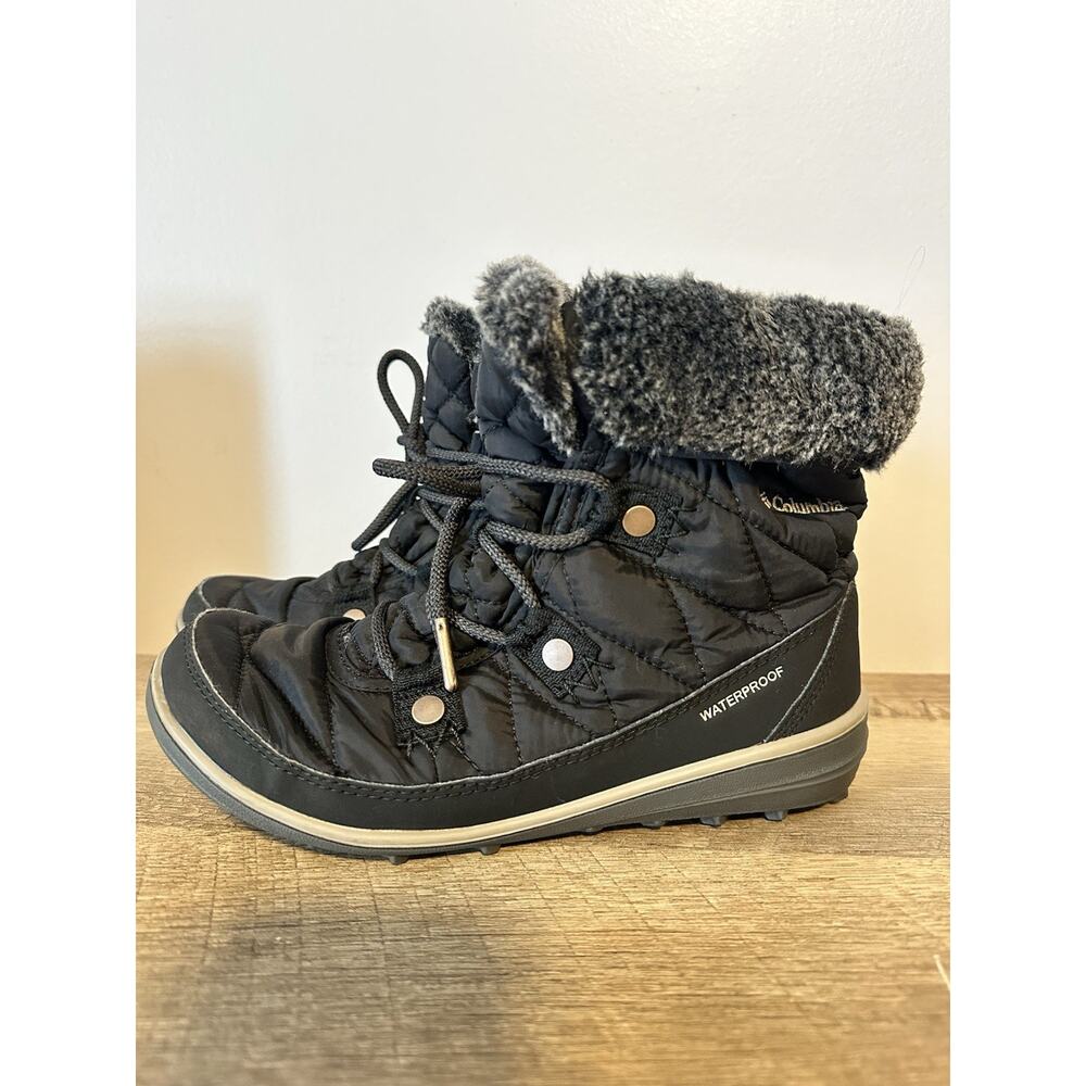 Columbia Heavenly Shorty Omni-Heat Winter Boots Womens Size 6 Black Waterproof